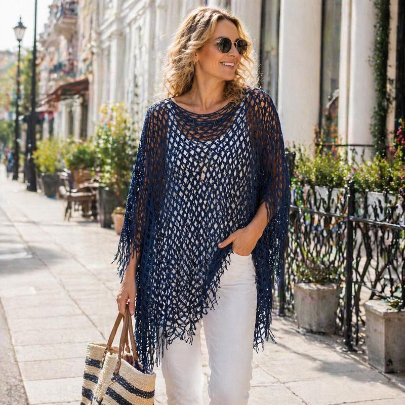 Summer Metallic Crochet Cover-Up