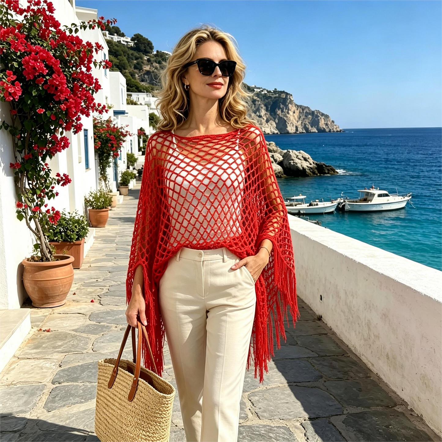 Summer Metallic Crochet Cover-Up