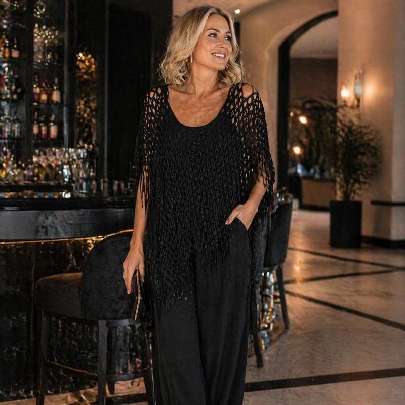 Summer Metallic Crochet Cover-Up
