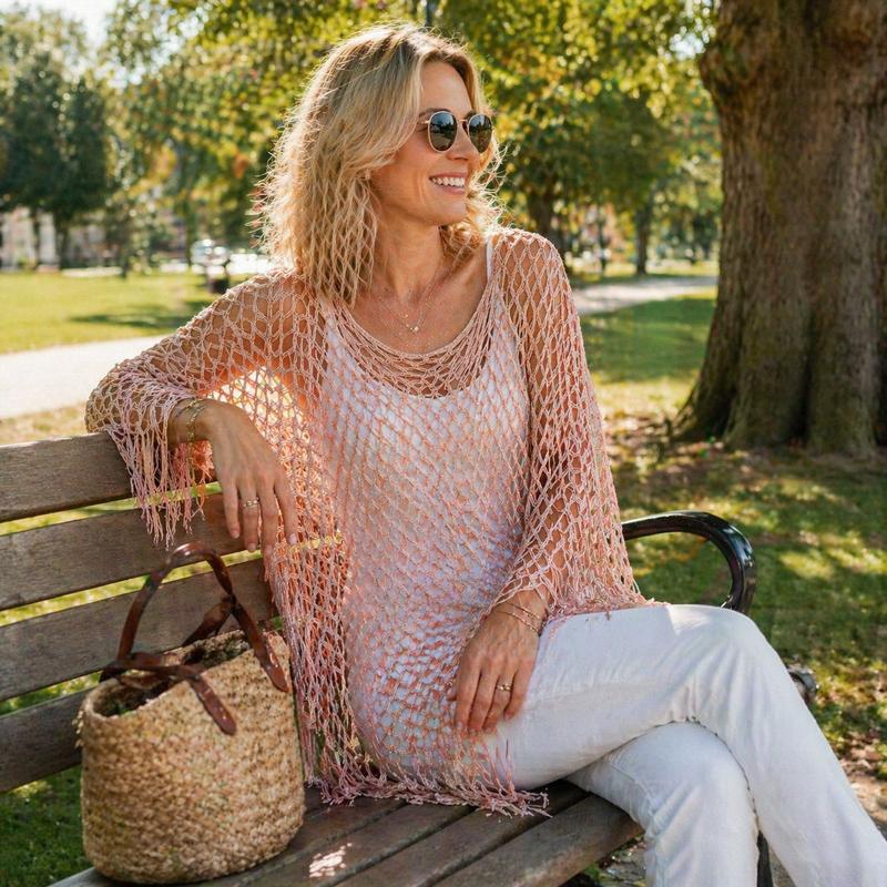 Summer Metallic Crochet Cover-Up