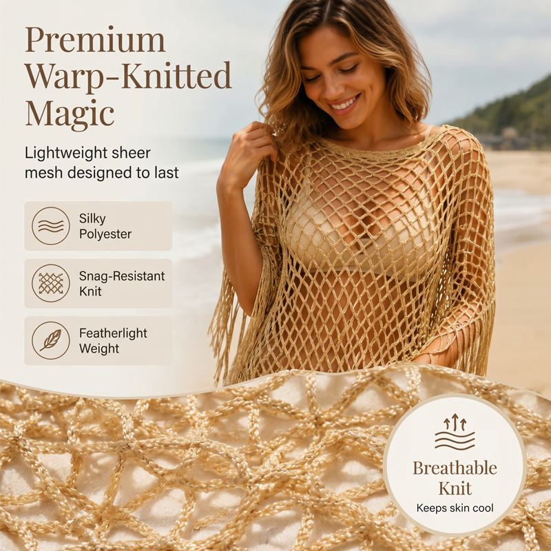 Summer Metallic Crochet Cover-Up