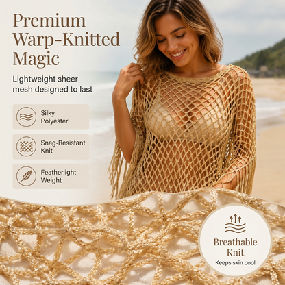 Summer Metallic Crochet Cover-Up