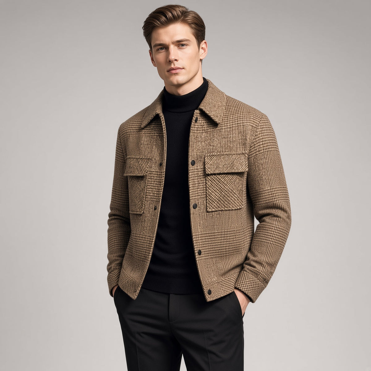 AEGO Wool Check Jacket