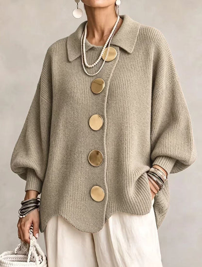 Isadora | Ylipitkä Cardigan, jossa on Suuret Metallipainikkeet