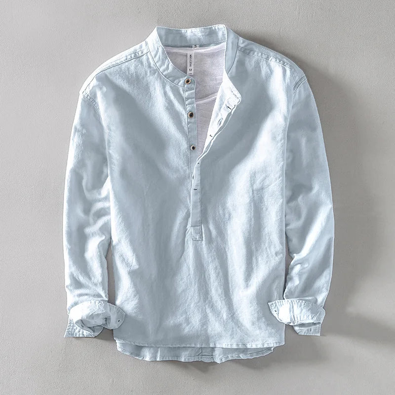 Arturo Linen Mandarin Shirt