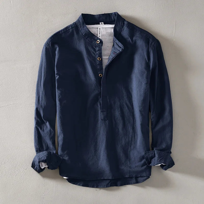 Arturo Linen Mandarin Shirt