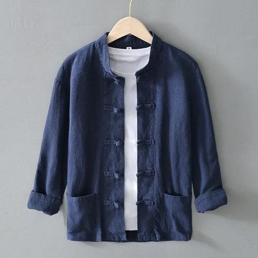 Nippon Cotton-Linen Mandarin Shirt