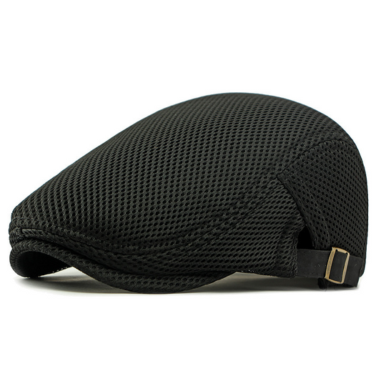 Breathable Flat Cap with Adjustable Strap